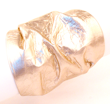Platinum suede scrunch cuff bracelet