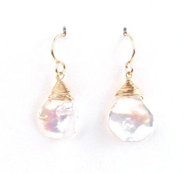 Ivory Cornflake Keishi Pearl Earrings